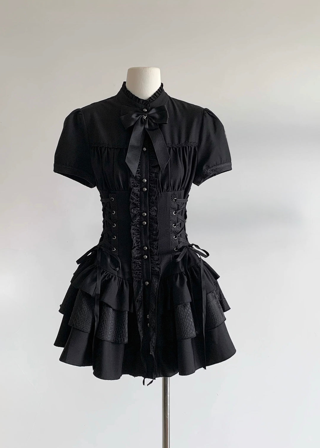 GOTHIC FRILL CORSET MINI DRESS / LG1561