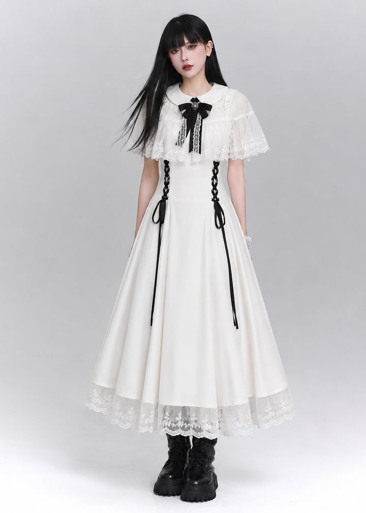 CLASSICAL LACE CAPE DRESS / LG1624