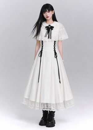 CLASSICAL LACE CAPE DRESS / LG1624