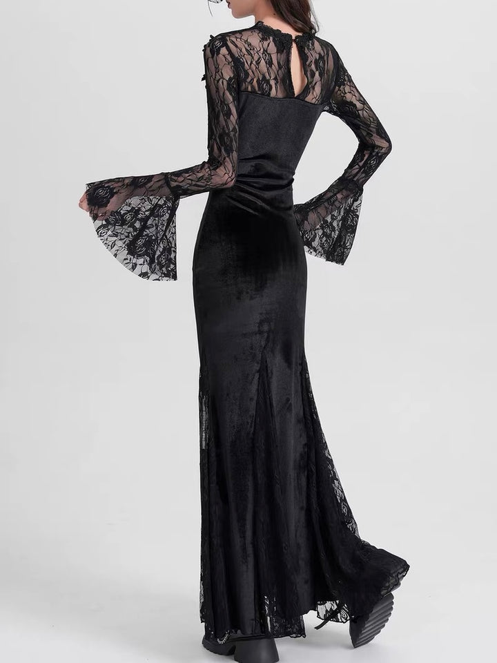 black velvet long dress / LG1177