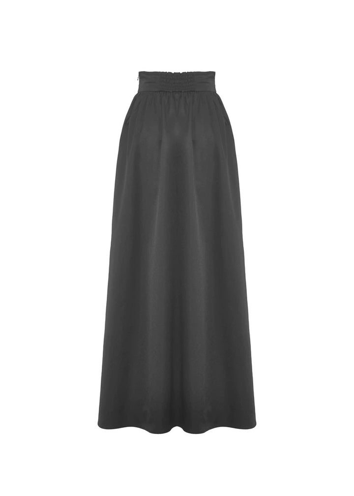 frill blouse &amp; high waist pleated long skirt / LG1224