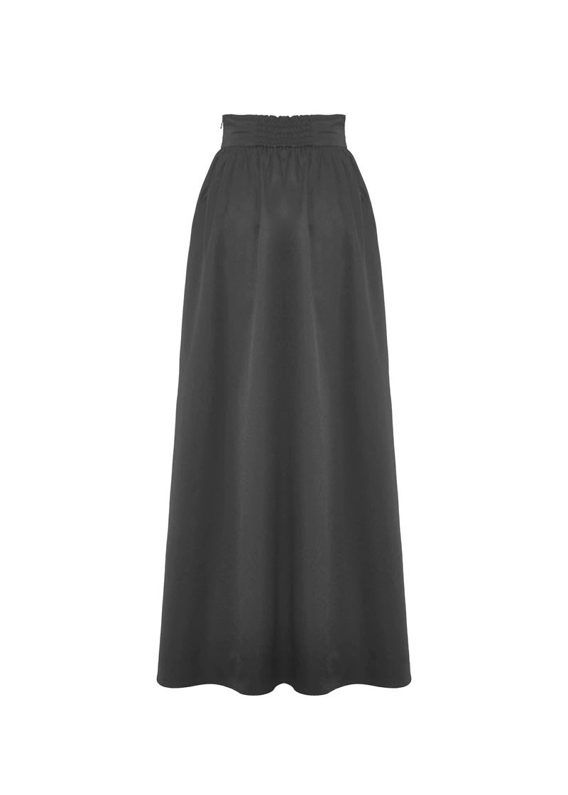 frill blouse & high waist pleated long skirt / LG1224_e4r