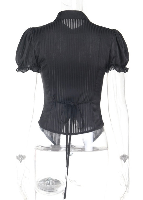 REQUIEM RUFFLE PUFF SLEEVE SHIRT / LG1308