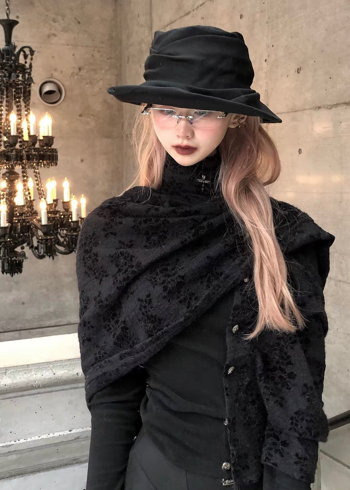 DETACHABLE VELVET SHAWL TOP / LG1743