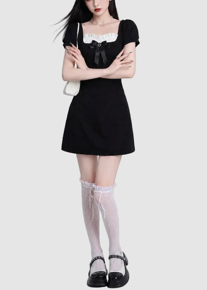 BLACK RIBBON DOLLY MINI DRESS / LG1629