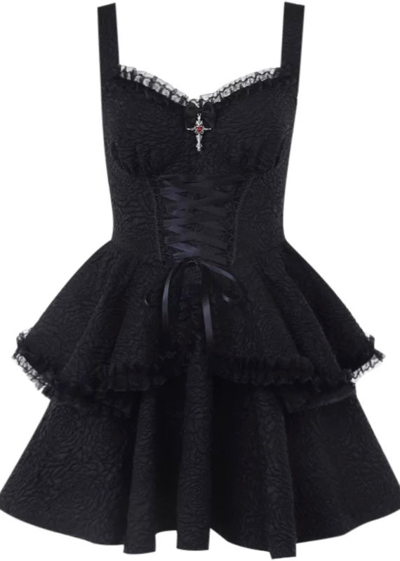 dark gothic mini dress / LG1222_e4r 