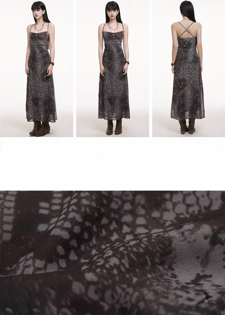 Snake print camisole dress / lg1253 