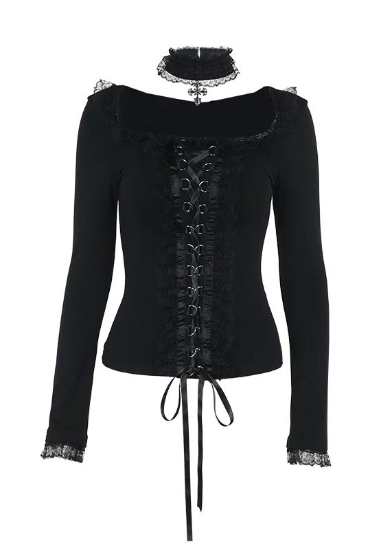 LACE-UP GOTHIC CHOKER TOP / LG1431