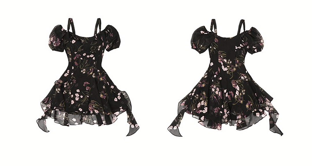 floral off shoulder dress / MU1113