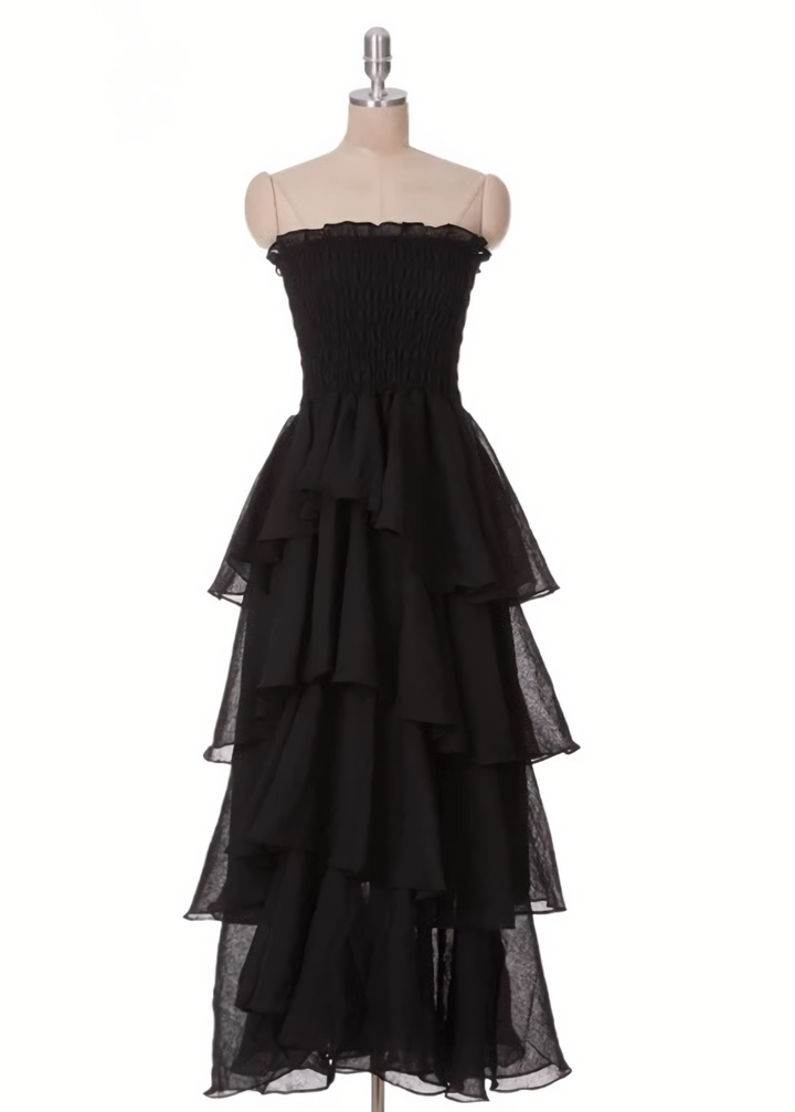 Shirred tiered dress / lg1255_e4r