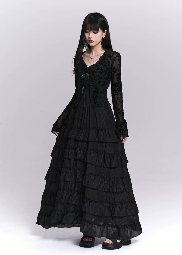 SHEER LACE GOTHIC CARDIGAN / LG1551