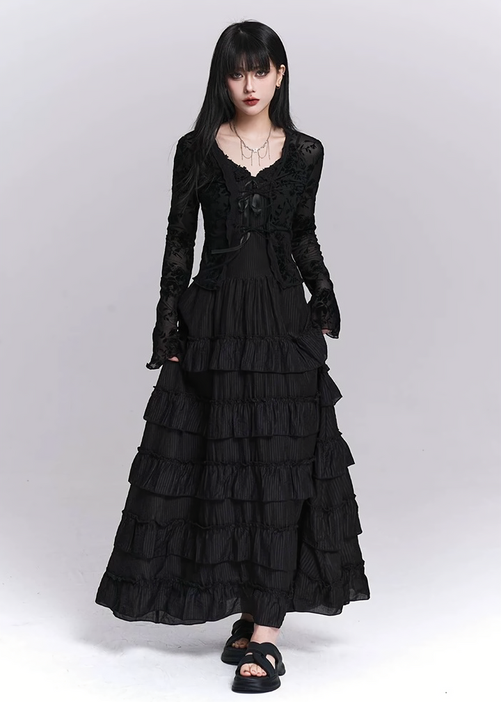 SHEER LACE GOTHIC CARDIGAN / LG1551
