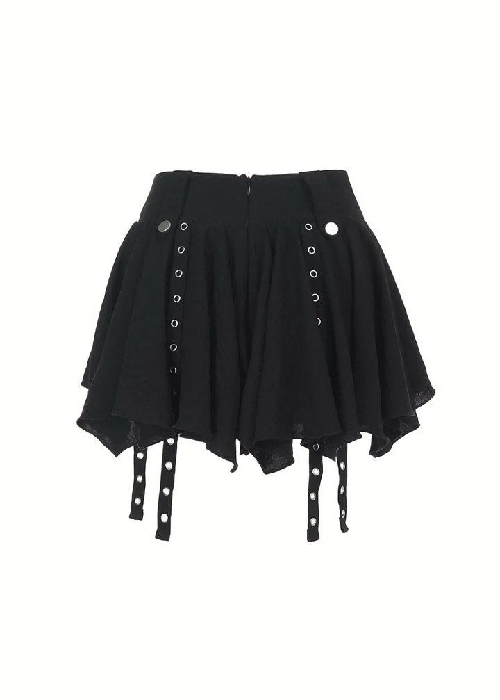 Asymmetric layered belt skirt / lg1271