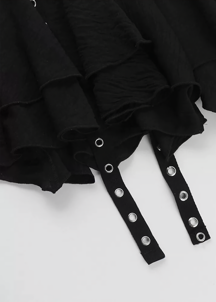Asymmetric layered belt skirt / lg1271