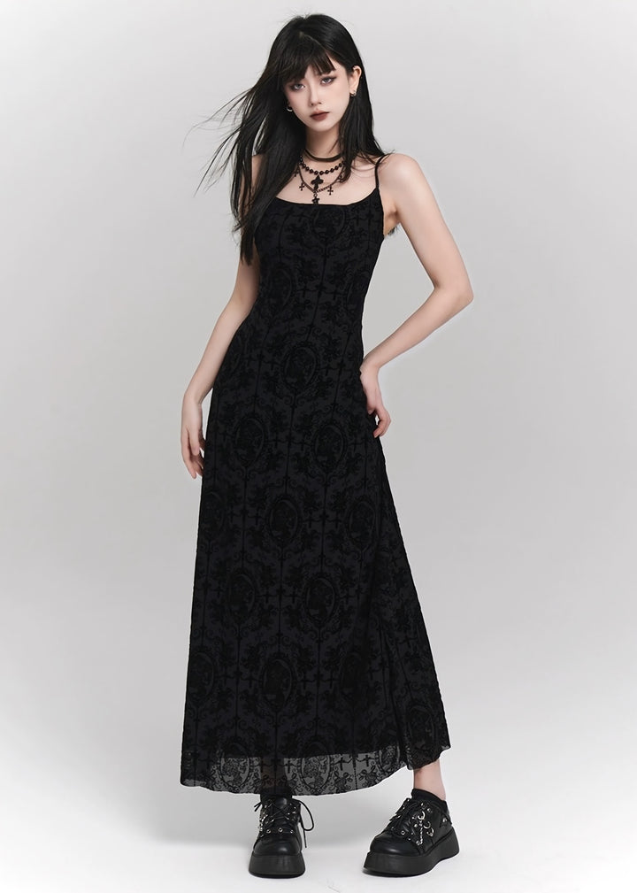 black lace cami dress/lg1136