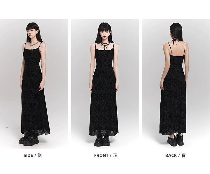 black lace cami dress/LG1136
