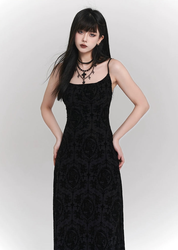 black lace cami dress/LG1136