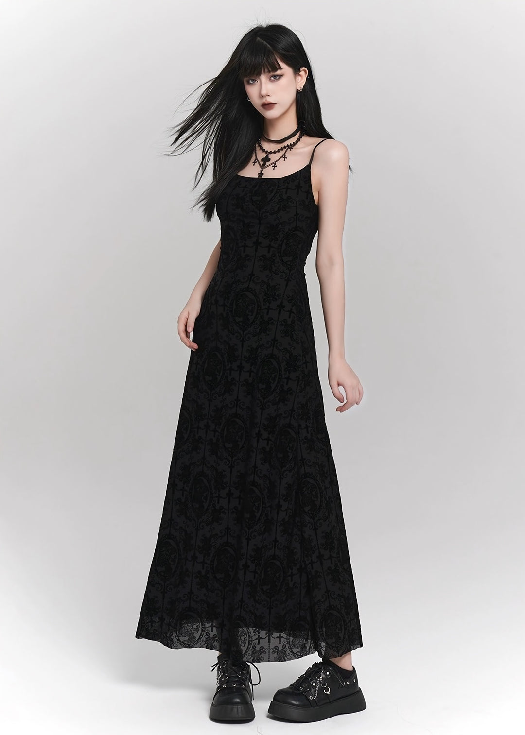 【即日配送】black lace cami dress/lg1136