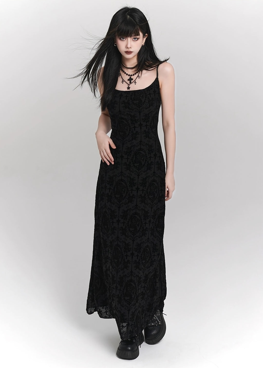 【即日配送】black lace cami dress/lg1136