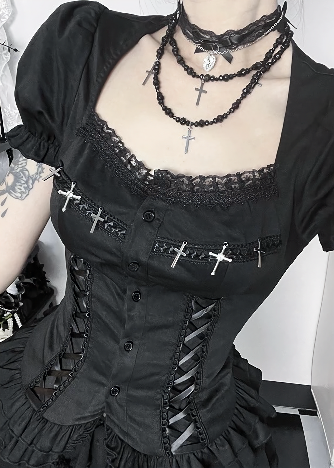 GOTHIC CORSET FRILL SET / LG1562