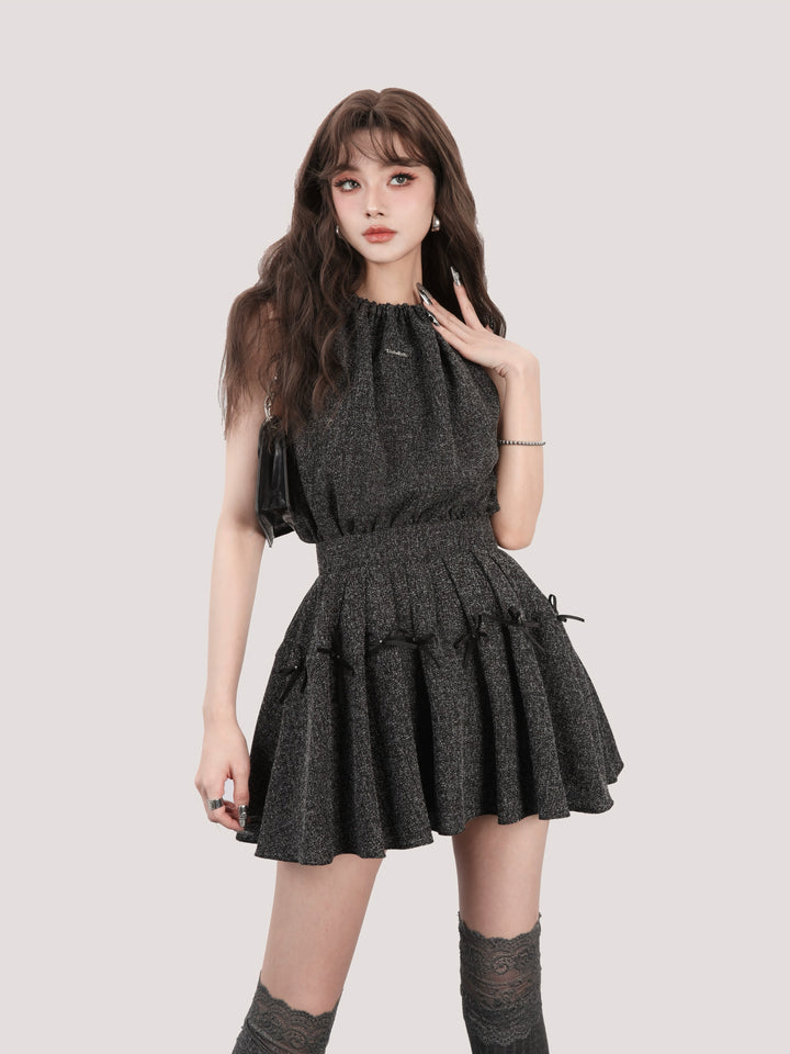 Separate halter neck mini dress/mu1112