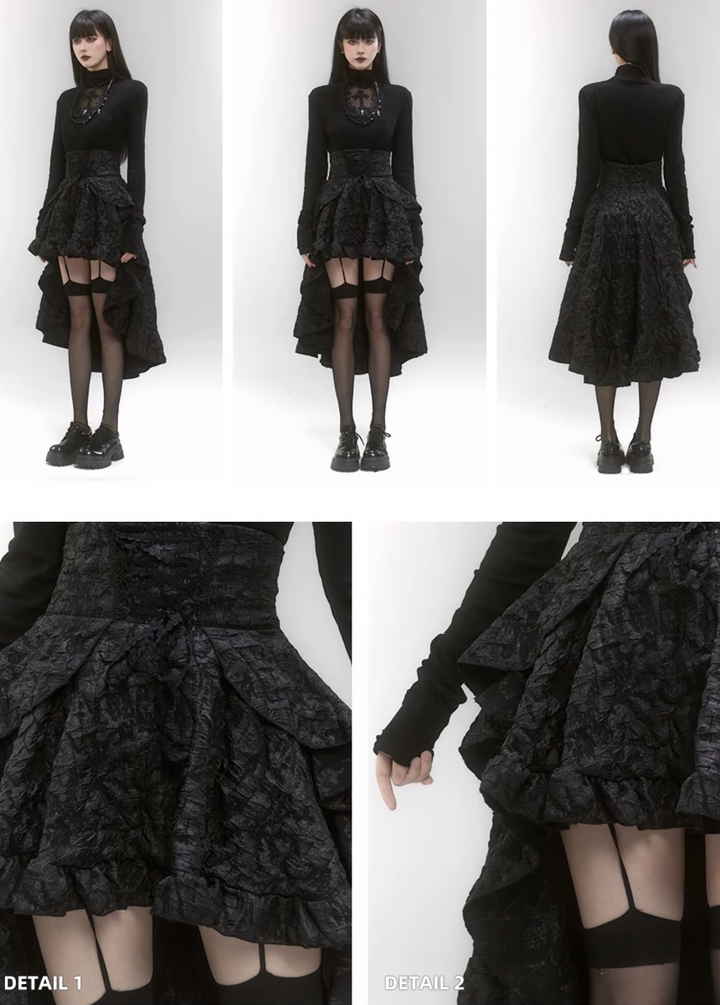 [Same-day shipping] gothic irregular hem skirt / LG1186