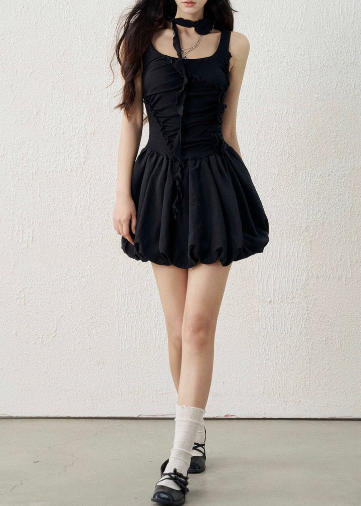ROSE CHOKER BALLOON MINI DRESS / LG1596