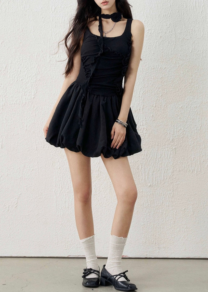 ROSE CHOKER BALLOON MINI DRESS / LG1596