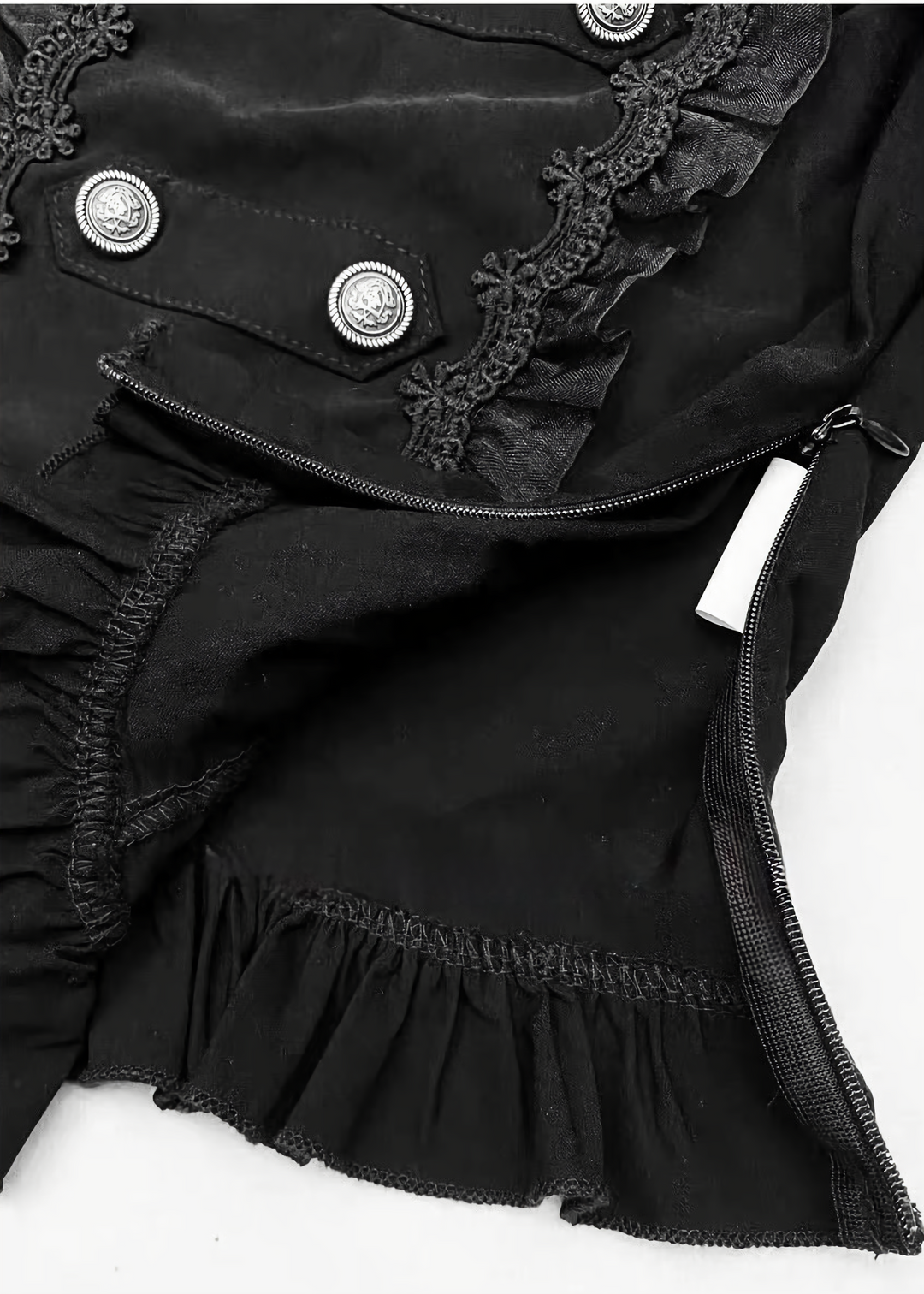 CHOKER DOUBLE BUTTON TOP / LACE-UP TIERED MINI SKIRT / LG1746