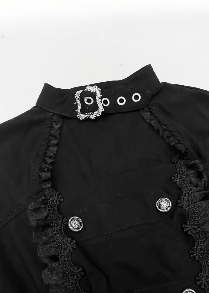 CHOKER DOUBLE BUTTON TOP / LACE-UP TIERED MINI SKIRT / LG1746