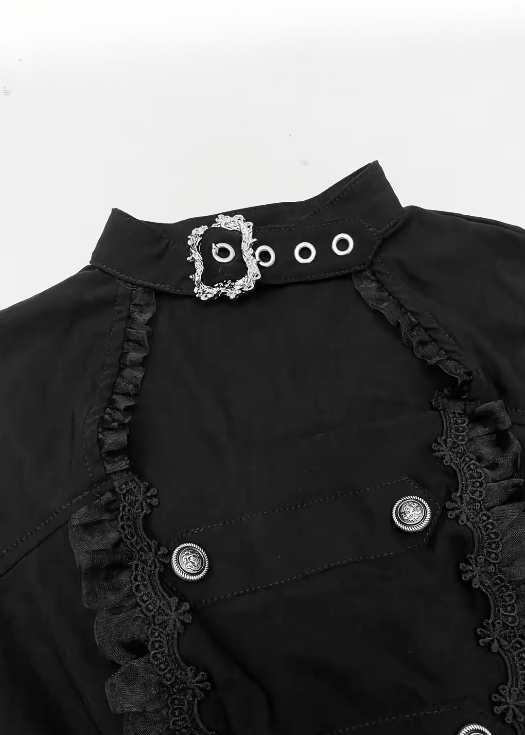 CHOKER DOUBLE BUTTON TOP / LACE-UP TIERED MINI SKIRT / LG1746