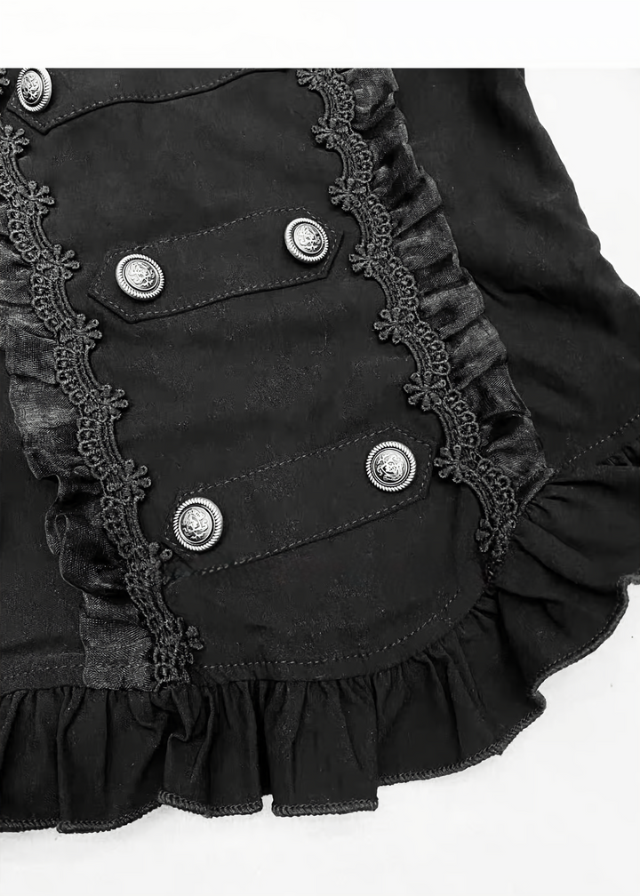CHOKER DOUBLE BUTTON TOP / LACE-UP TIERED MINI SKIRT / LG1746