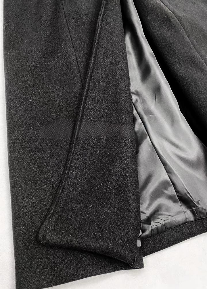 FUR COLLAR BELTED LONG COAT / LG1747
