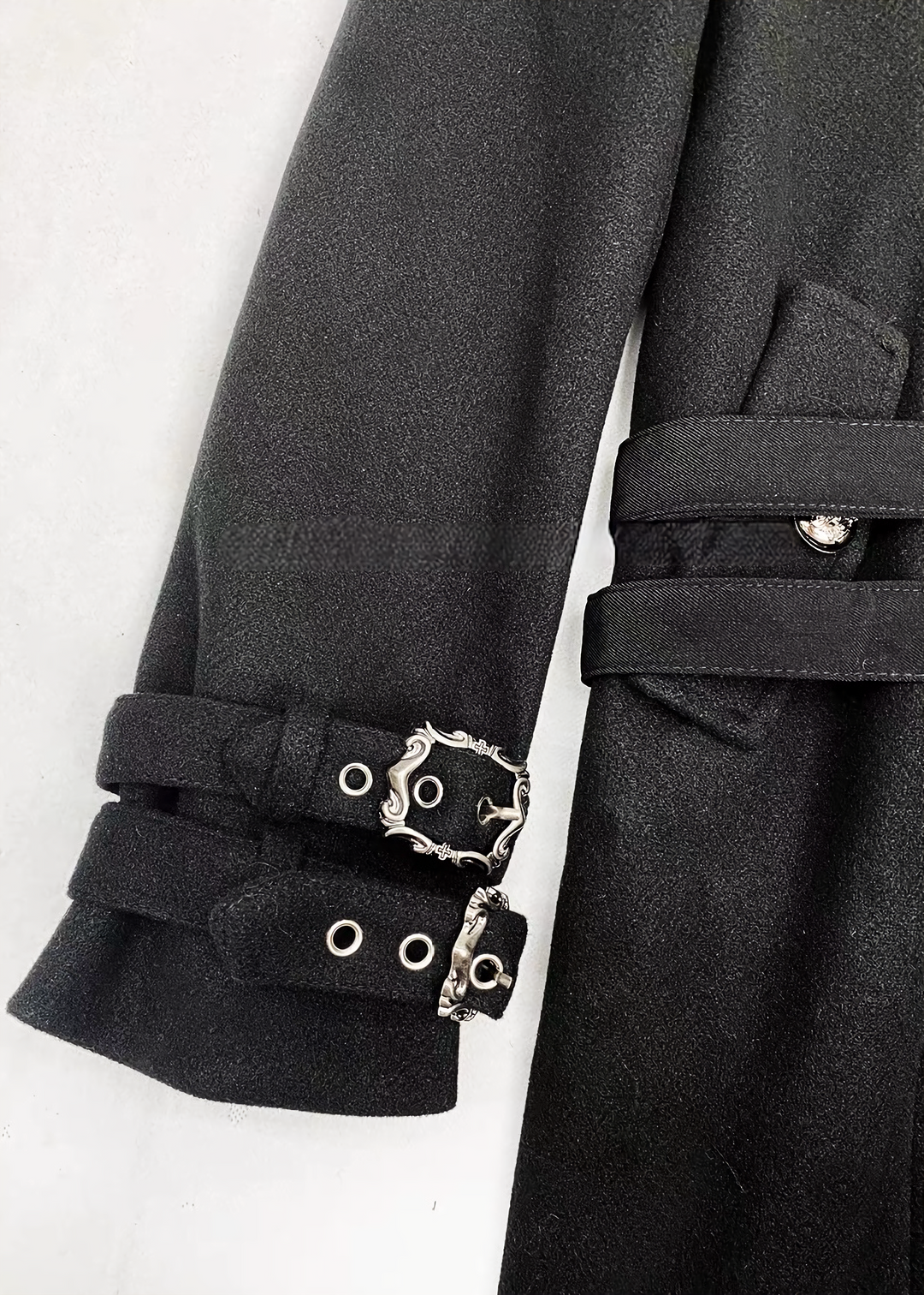 FUR COLLAR BELTED LONG COAT / LG1747