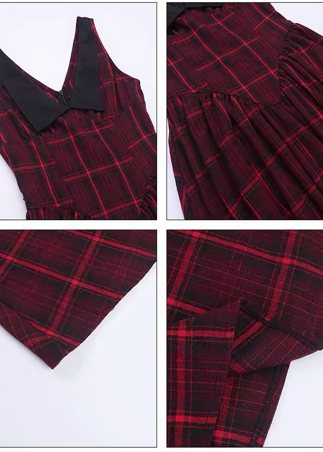 PLAID HIGH-LOW A-LINE DRESS / LG1749