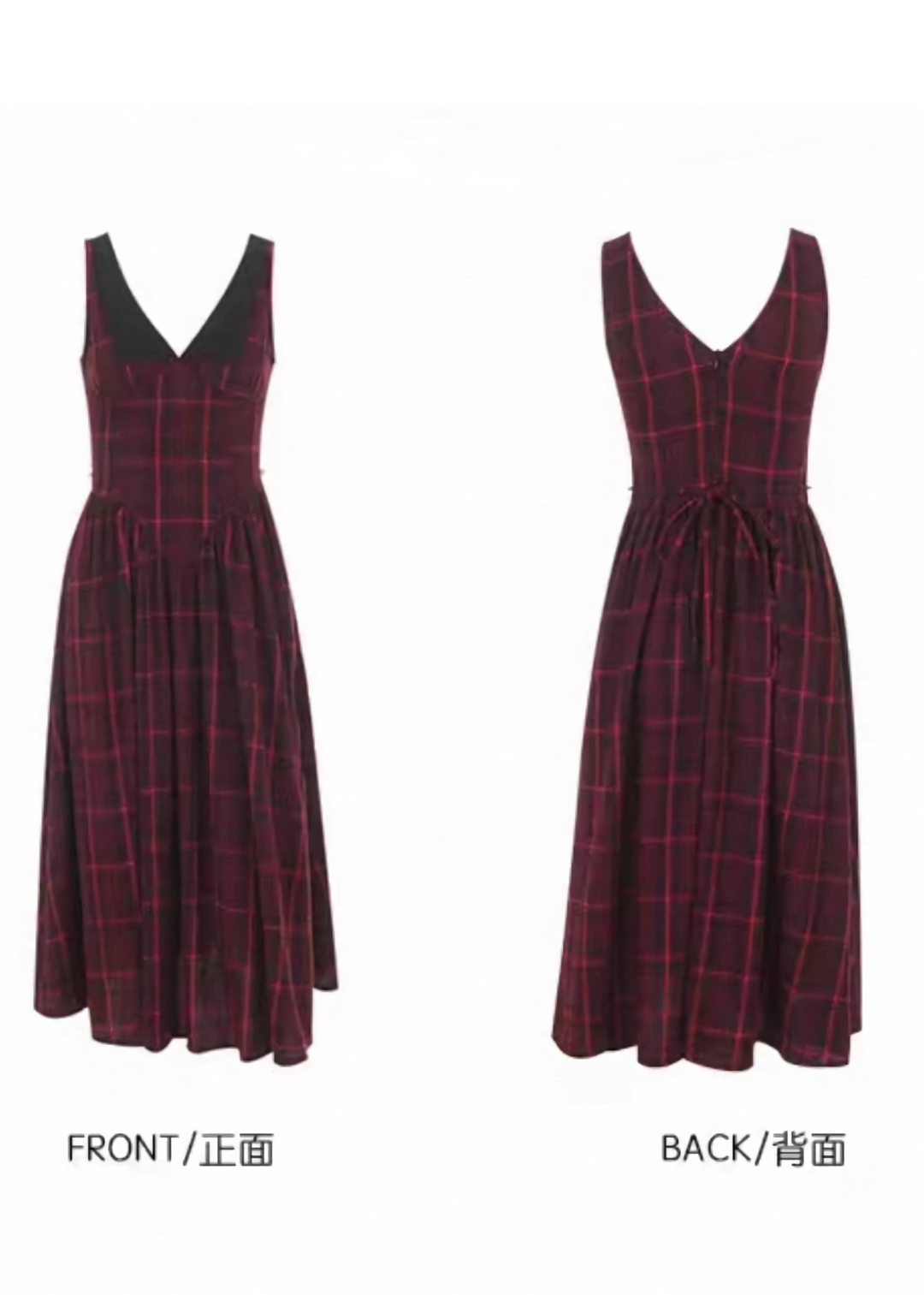 PLAID HIGH-LOW A-LINE DRESS / LG1749