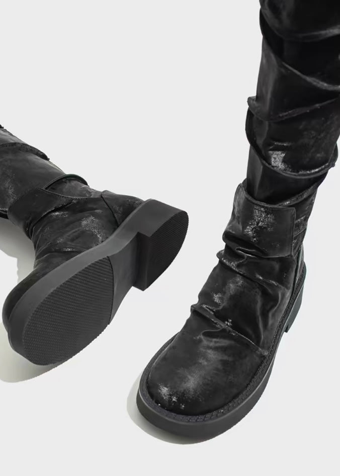 PLATFORM BIKER LONG BOOTS / V1192