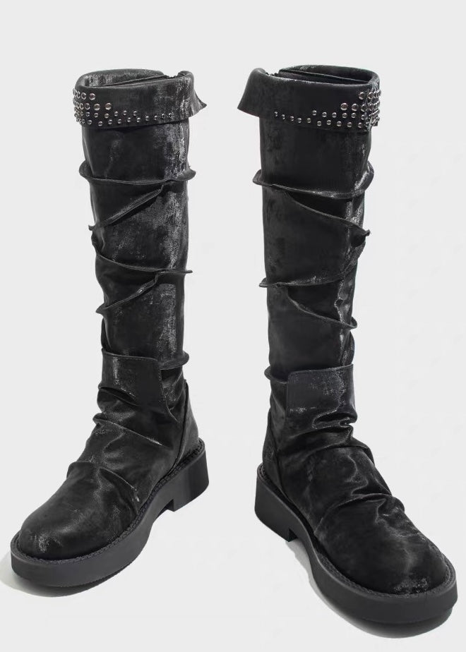 PLATFORM BIKER LONG BOOTS / V1192