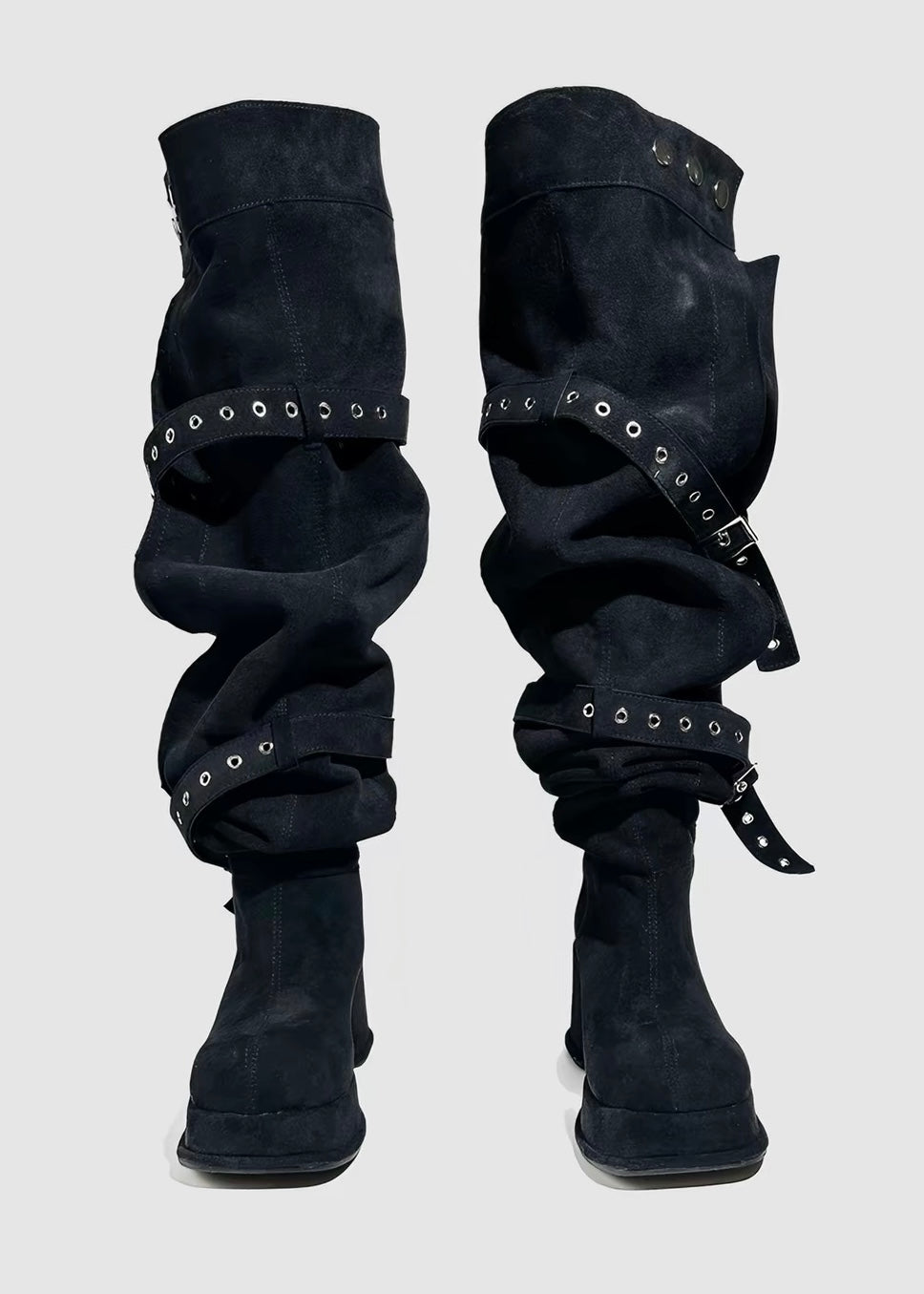 BELTED SLOUCHY OVERKNEE BOOTS / V1193