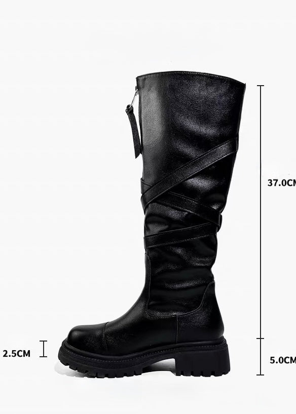 2WAY FRONT ZIP BELTED BIKER BOOTS / V1194