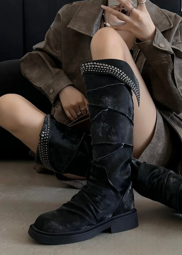 PLATFORM BIKER LONG BOOTS / V1192