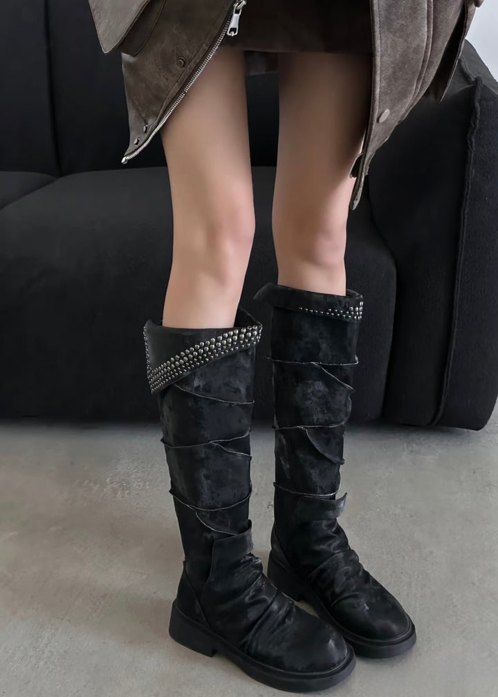 PLATFORM BIKER LONG BOOTS / V1192