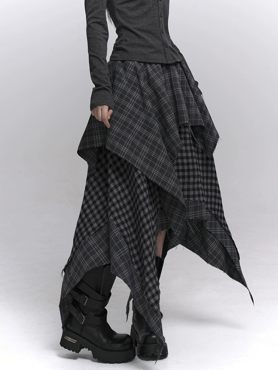 Layered Check Gothic Skirt / lg1351