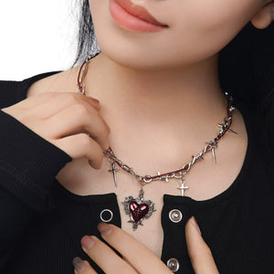 SACRED HEART CROSS CHOKER / A1156