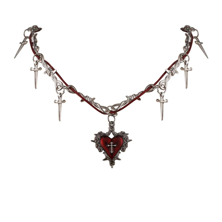 SACRED HEART CROSS CHOKER / A1156