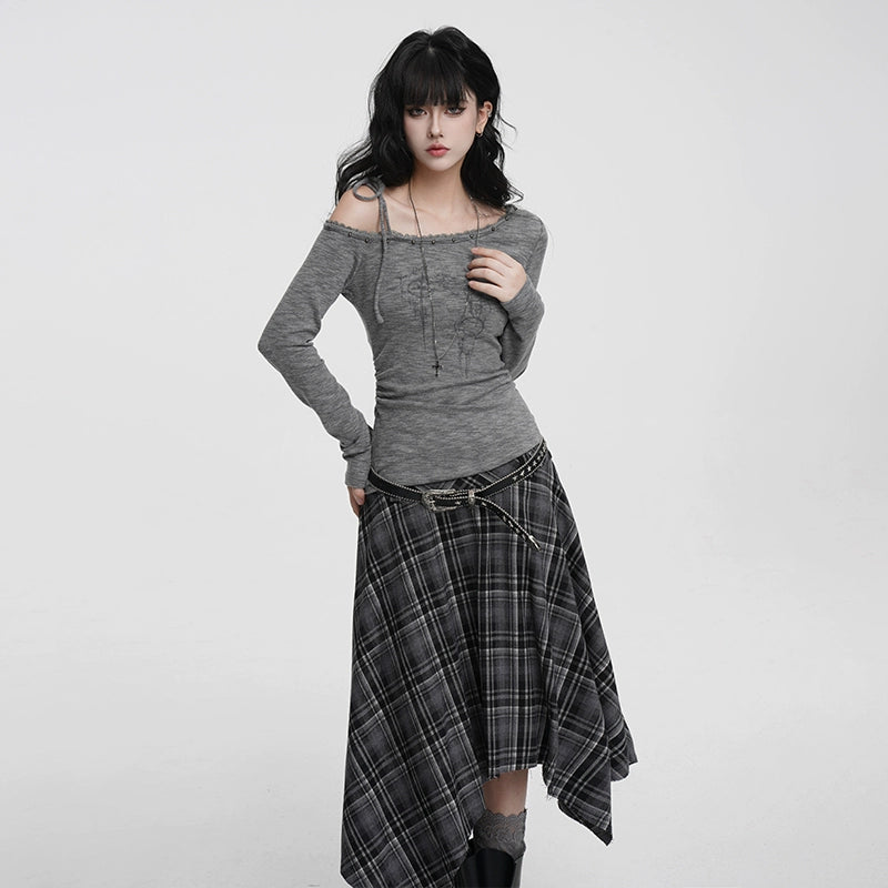 ASYMMETRIC STRAP OFF-SHOULDER TOP /  LG1425