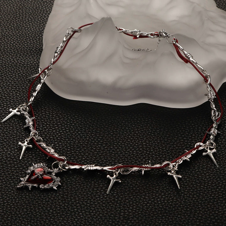 SACRED HEART CROSS CHOKER / A1156