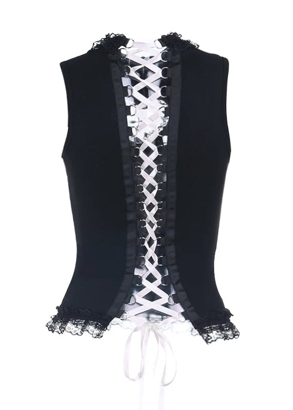 HEART CROSS LACE-UP TOP / LG1597