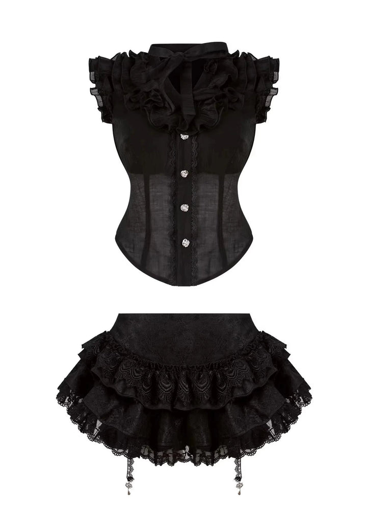 DARK DOLLY LACE SETUP &amp; GOWN / LG1647