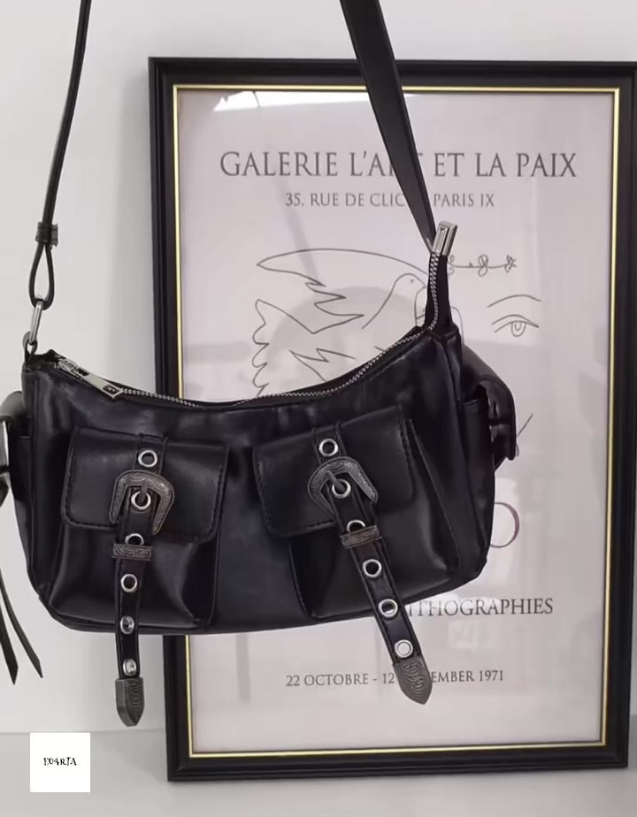 2 Belt Eyelet Shoulder Bag / b1115